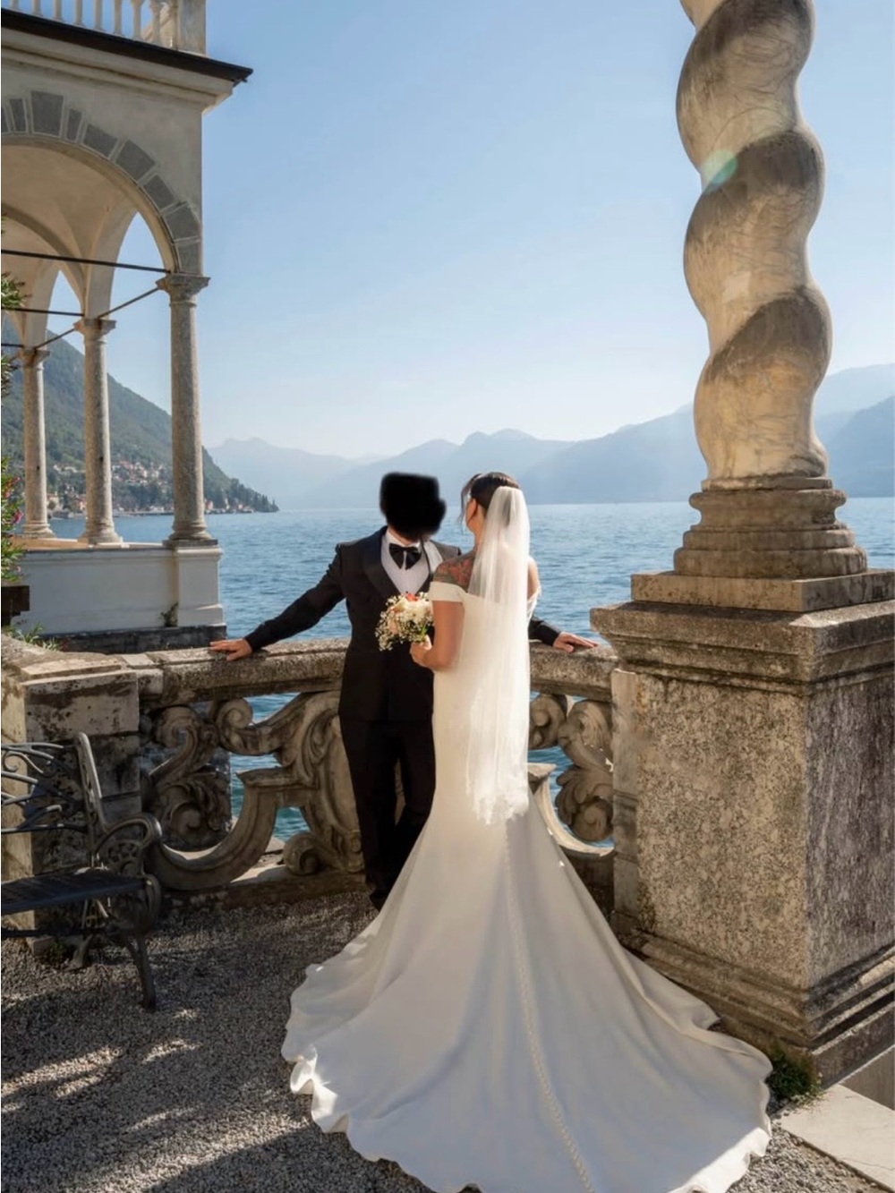 Stunning Ivory off-the-shoulder wedding gown